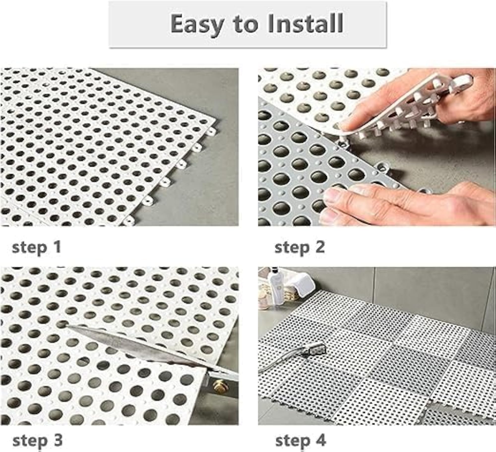 Interlocking Non Slip Drainage Tile Rubber Floor Tiles